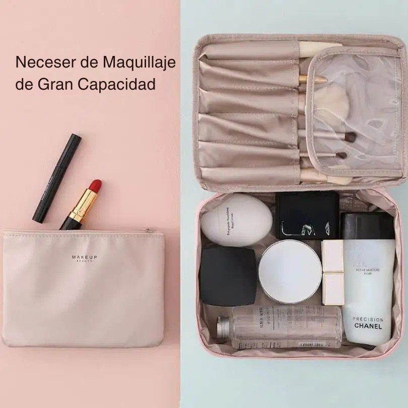 Neceser de Maquillaje de Gran Capacidad (Apertura Total)