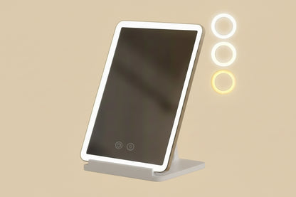 Espejo de Maquillaje Plegable con Luz LED Táctil