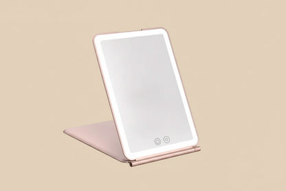 Espejo de Maquillaje Plegable con Luz LED Táctil